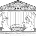 Jozef en Maria met Jezus in de stal