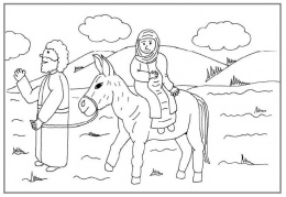 Jozef en Maria op de ezel