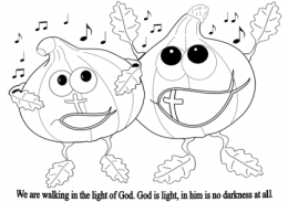Walking in the light of God coloring page