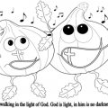 Walking in the light of God coloring page