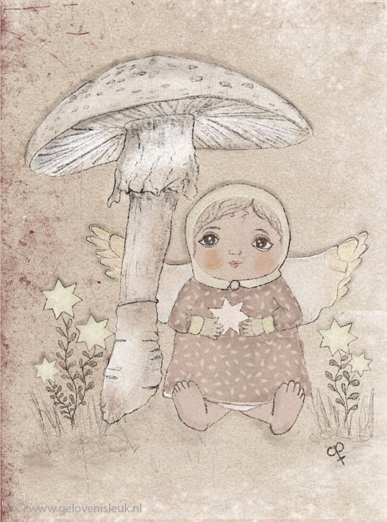 Engeltje onder paddenstoel 1