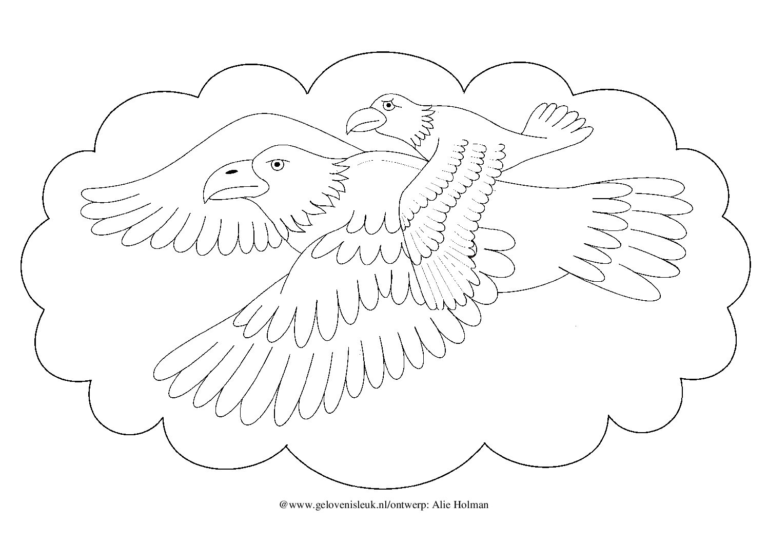 thumbnail of Adelaars_in_wolk_kleurplaten