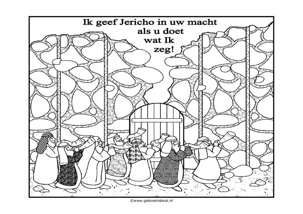 thumbnail of Jericho_muren_vallen_kleurplaat