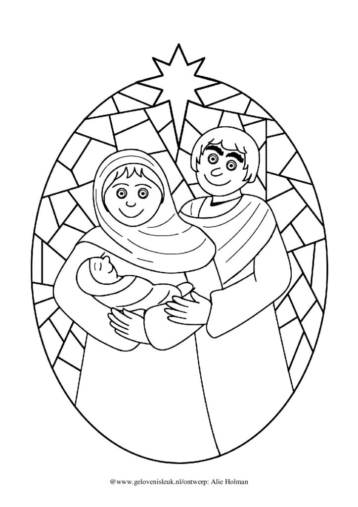 thumbnail of Jozef_en_Maria_glasinlood_kleurplaat