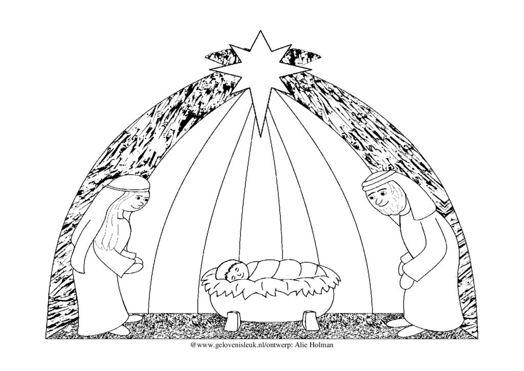 thumbnail of Jozef_en_Maria_met_baby_Jezus_kleurplaat