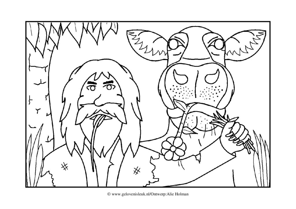 thumbnail of Nebukadnessar_gras_eten_kleurplaat