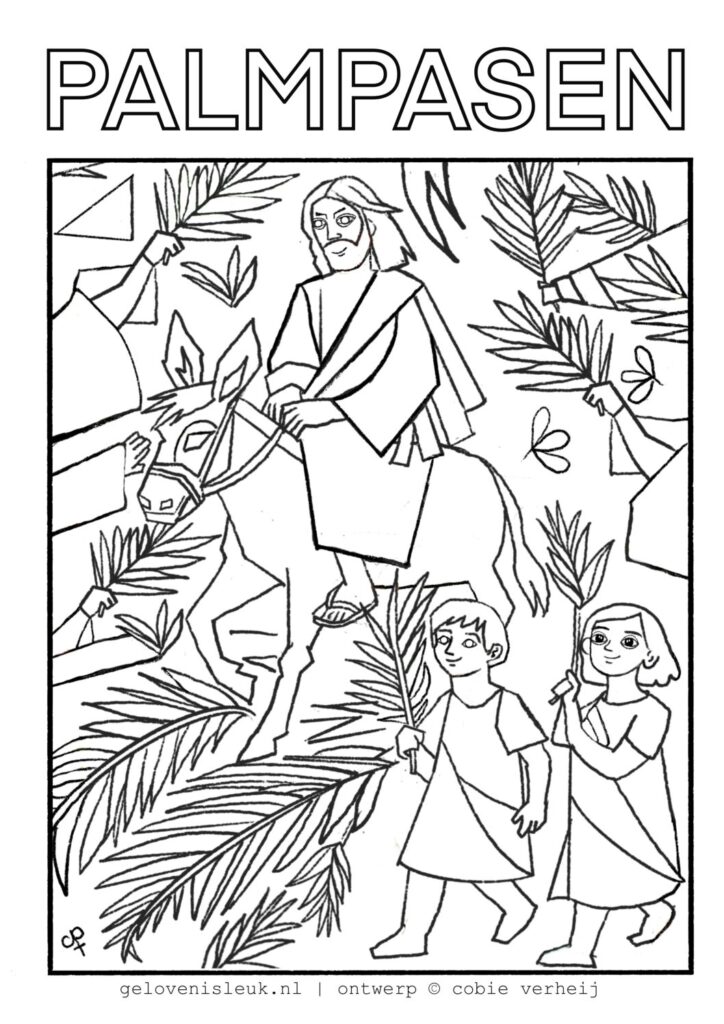 thumbnail of Palmpasen-kleurplaat