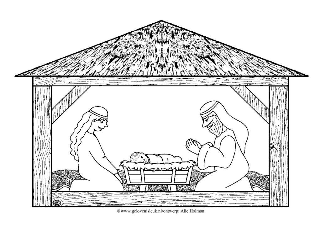 thumbnail of jozef_en_maria_in_de_stal_kleurplaat2