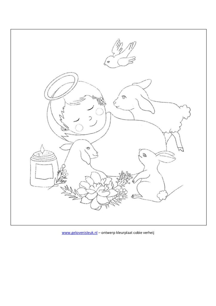 thumbnail of kindje_jezus_schapen_konijn_vogell_kleurplaat